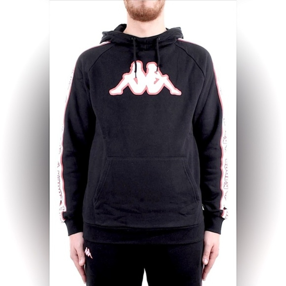 Kappa  Omini drawstring hoodie/long sleeve w/ logo tape/ central kangaroo pouch